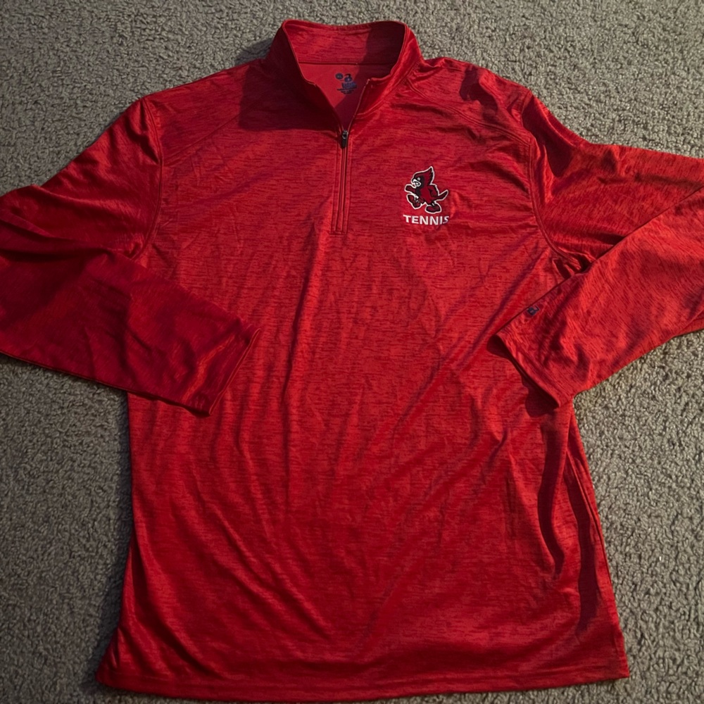 Louisville Cardinals Tennis Team Issue 1/4 Zip Knit Training Top jacket shirt